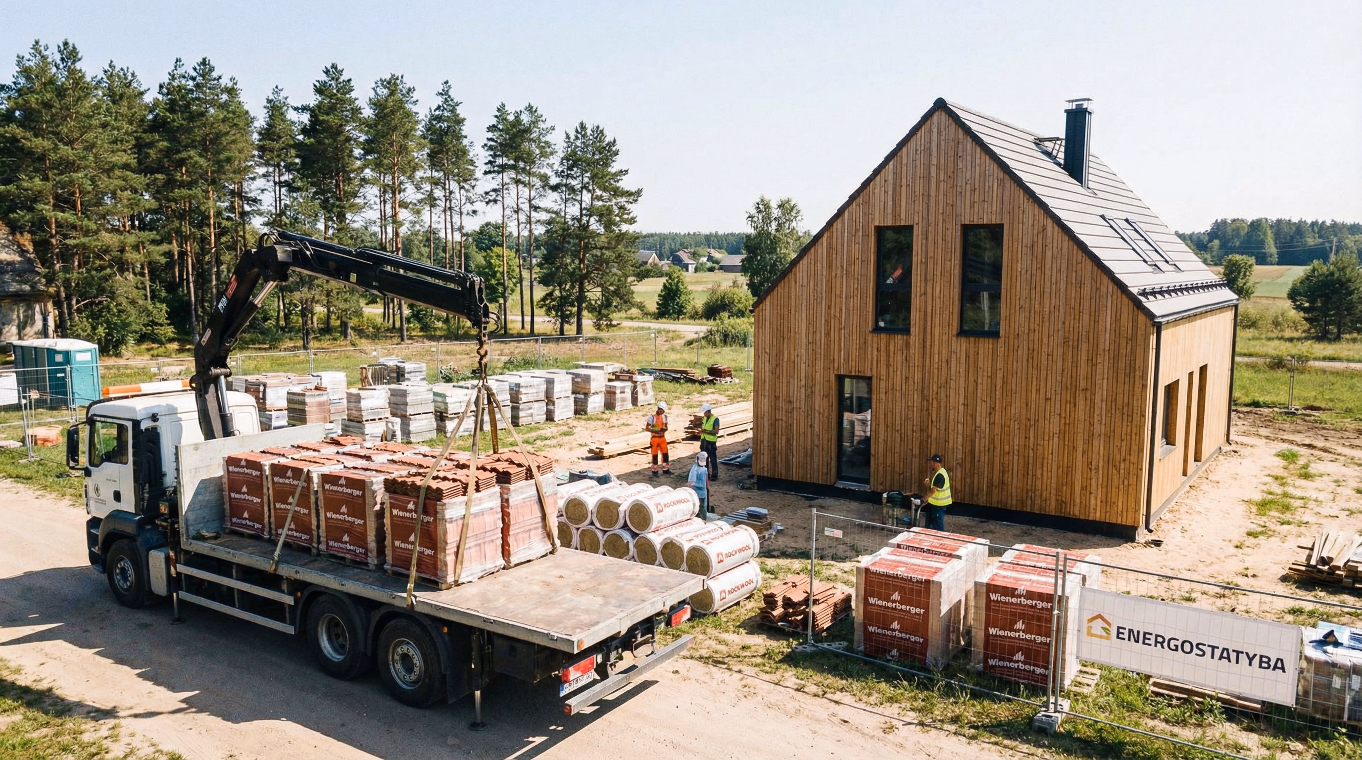 Stogo įrengimas su medžiagomis