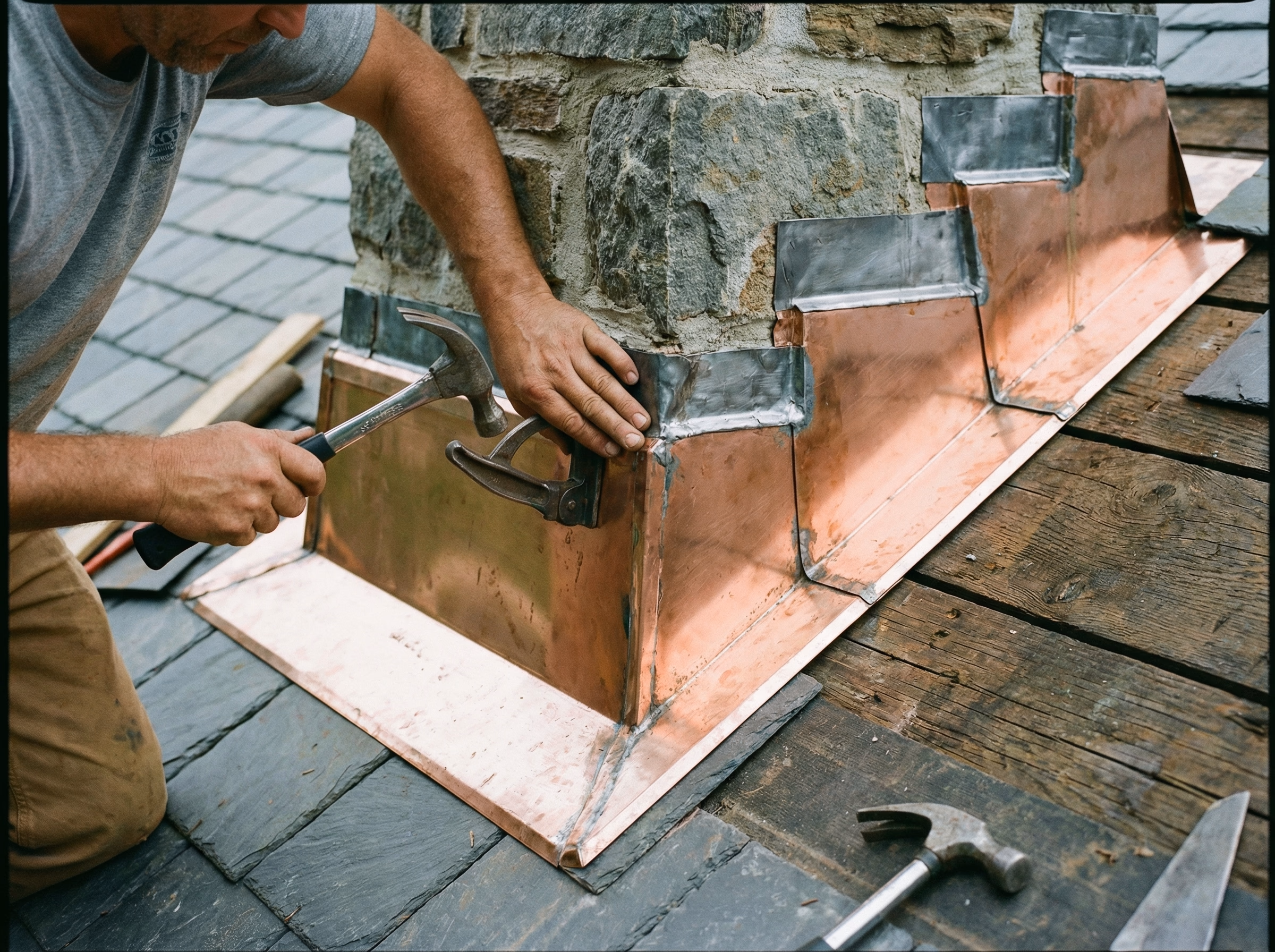 Kamino skardinimo darbai